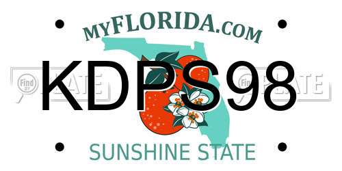 KDPS98 Florida License Plate