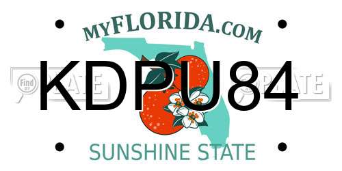 KDPU84 Florida License Plate