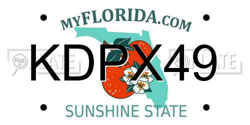 KDPX49 Florida License Plate
