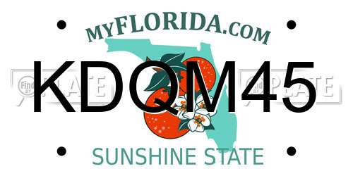 KDQM45 Florida License Plate
