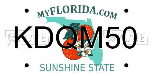 KDQM50 Florida License Plate