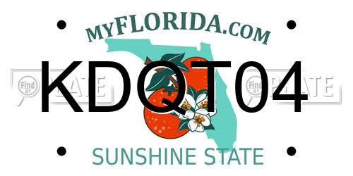 KDQT04 Florida License Plate