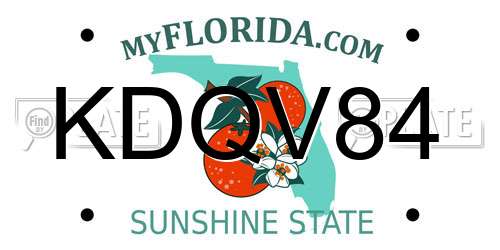 KDQV84 Florida License Plate