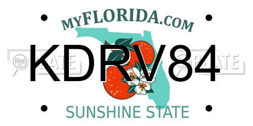 KDRV84 Florida License Plate