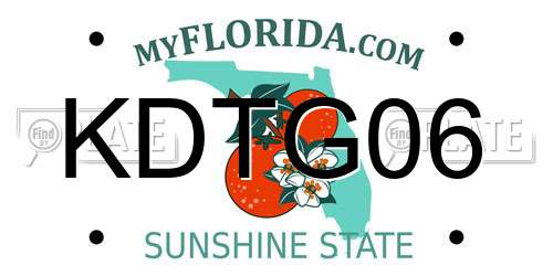 KDTG06 Florida License Plate