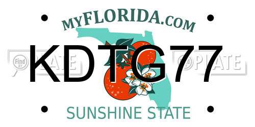 KDTG77 Florida License Plate