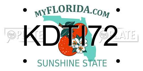 KDTI72 Florida License Plate