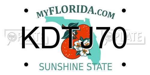 KDTJ70 Florida License Plate