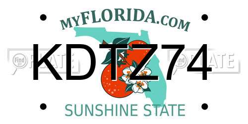 KDTZ74 Florida License Plate