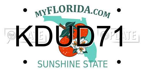 KDUD71 Florida License Plate