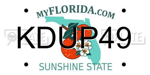 KDUP49 Florida License Plate