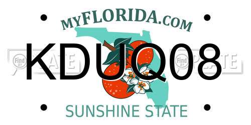 KDUQ08 Florida License Plate