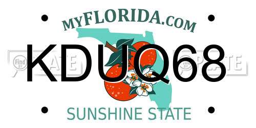 KDUQ68 Florida License Plate