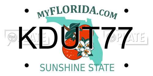 KDUT77 Florida License Plate