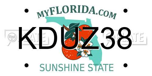 KDUZ38 Florida License Plate