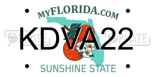 KDVA22 Florida License Plate