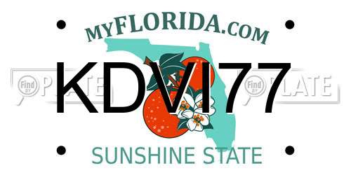 KDVI77 Florida License Plate