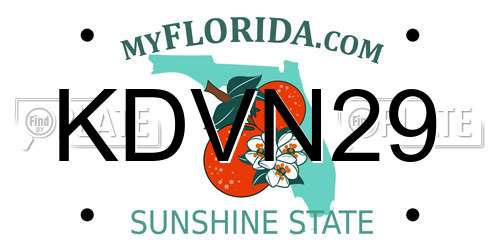 KDVN29 Florida License Plate