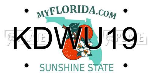 KDWU19 Florida License Plate