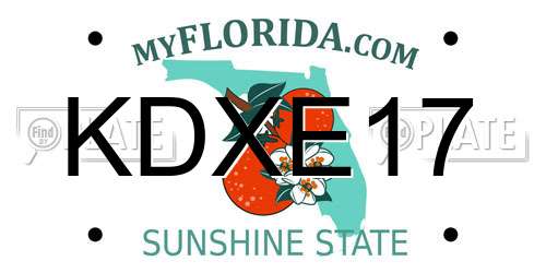 KDXE17 Florida License Plate