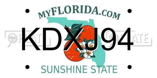 KDXJ94 Florida License Plate