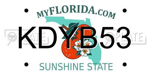 KDYB53 Florida License Plate