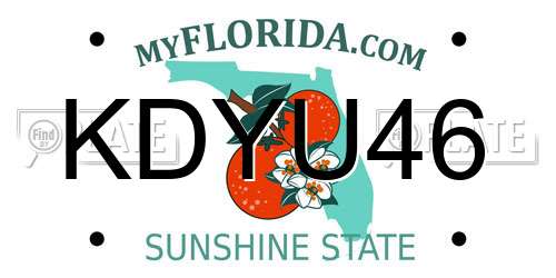 KDYU46 Florida License Plate