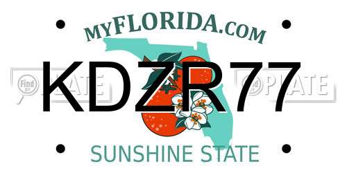 KDZR77 Florida License Plate