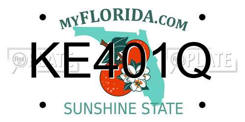 KE401Q Florida License Plate