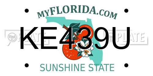 KE439U Florida License Plate