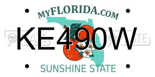 KE490W Florida License Plate
