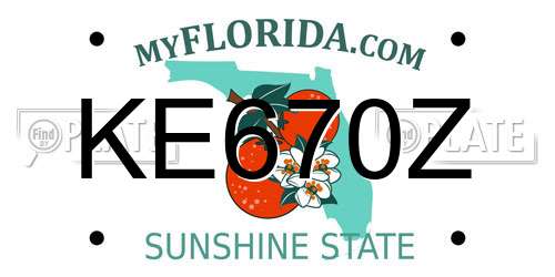 KE670Z Florida License Plate
