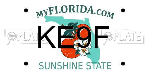 KE9F Florida License Plate