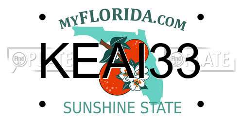 KEAI33 Florida License Plate