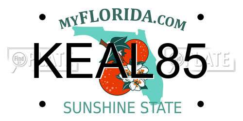 KEAL85 Florida License Plate