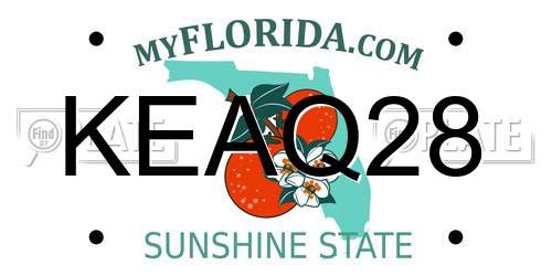 KEAQ28 Florida License Plate