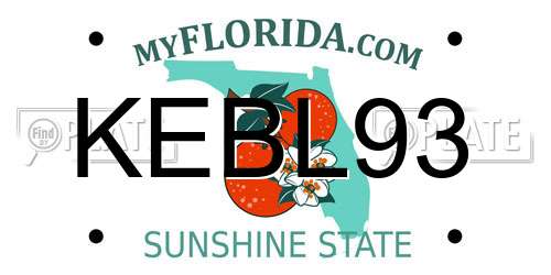 KEBL93 Florida License Plate