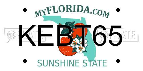 KEBT65 Florida License Plate