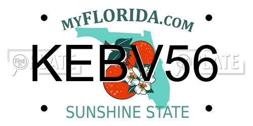 KEBV56 Florida License Plate
