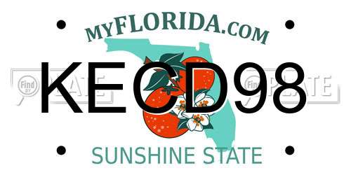 KECD98 Florida License Plate
