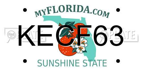 KECF63 Florida License Plate