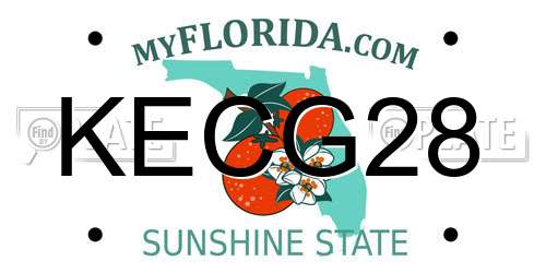 KECG28 Florida License Plate