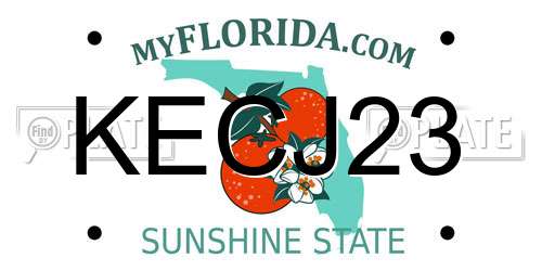 KECJ23 Florida License Plate