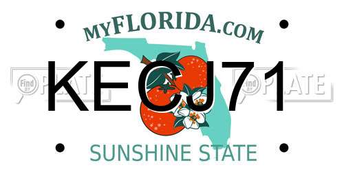 KECJ71 Florida License Plate