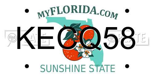 KECQ58 Florida License Plate