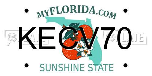 KECV70 Florida License Plate