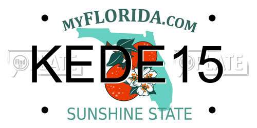 KEDE15 Florida License Plate