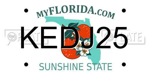 KEDJ25 Florida License Plate