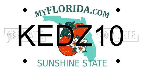 KEDZ10 Florida License Plate