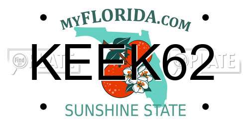 KEEK62 Florida License Plate